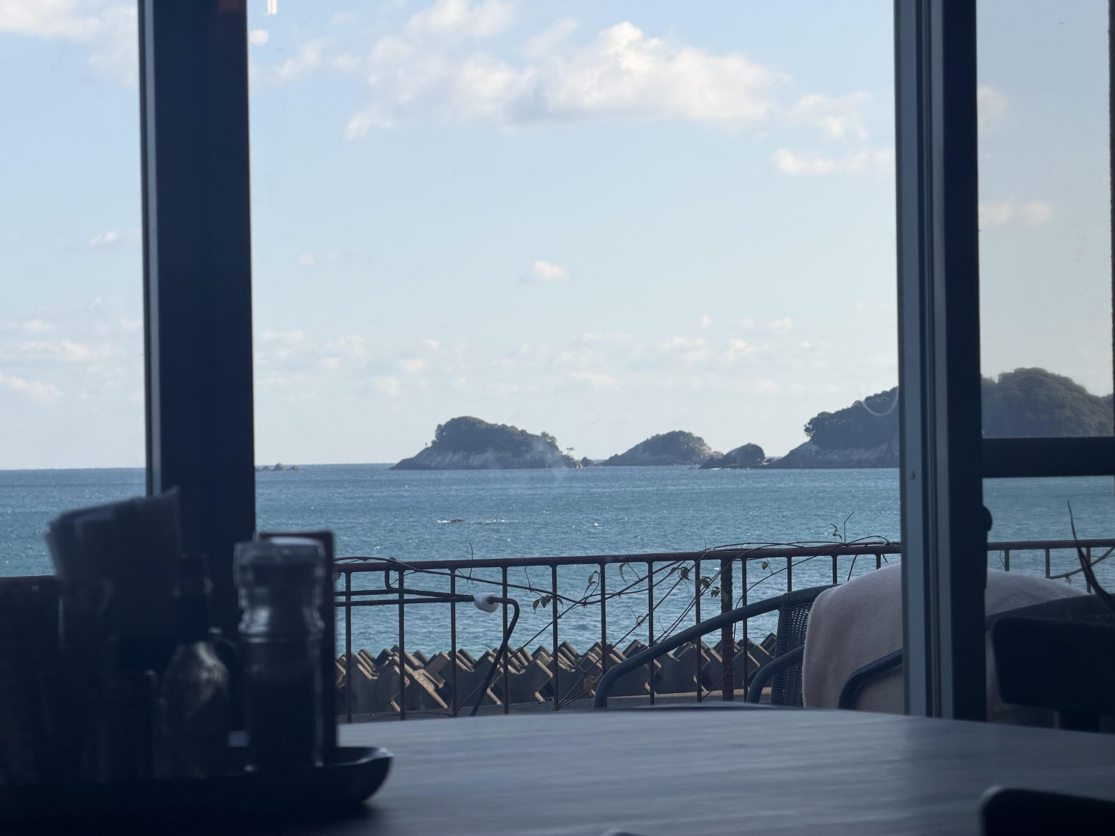 The ocean view from the restaurant