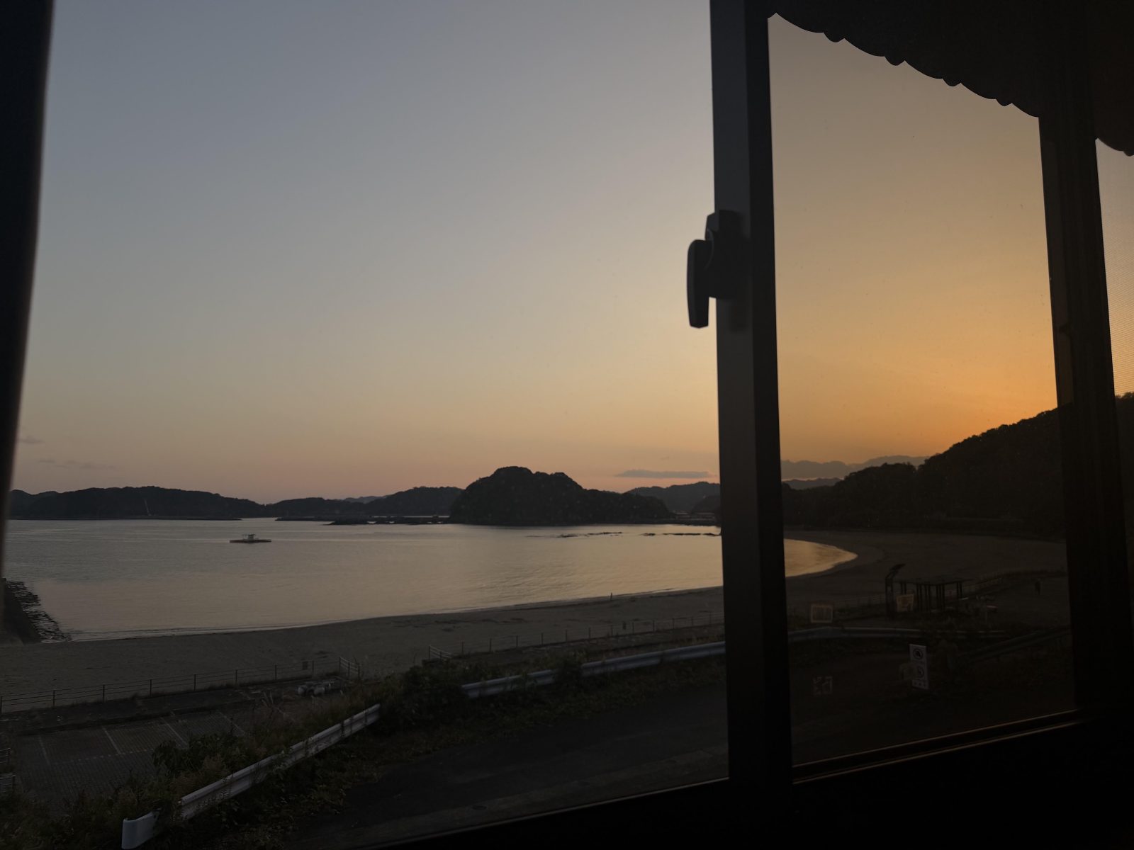 Sunset over the bay from the hotel window